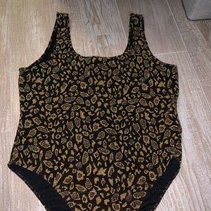 Glittery leopard print bodysuit